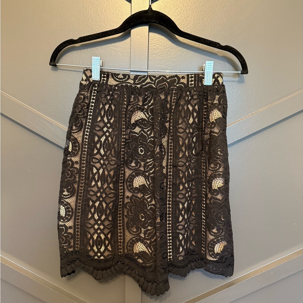 💙Xhilaration Holiday Black Lace Mini Skirt